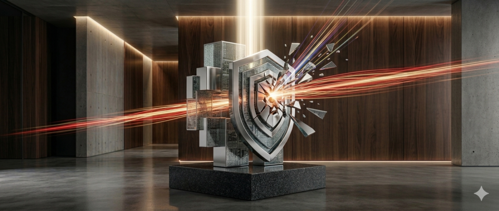Ilustración conceptual de inteligencia artificial y ciberseguridad